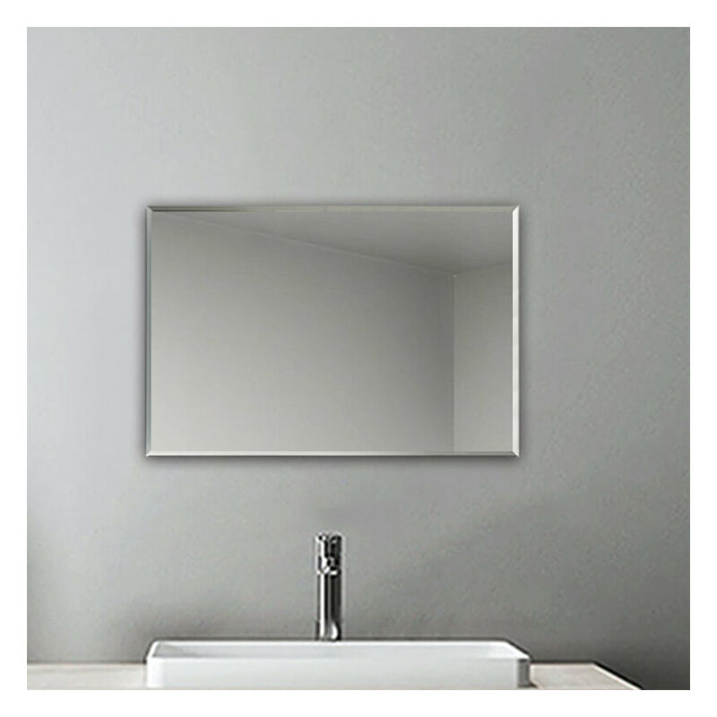 AICA SANITAIRE Miroir mural rectangulaire 90x60cm miroir de salle de bain Miroir
