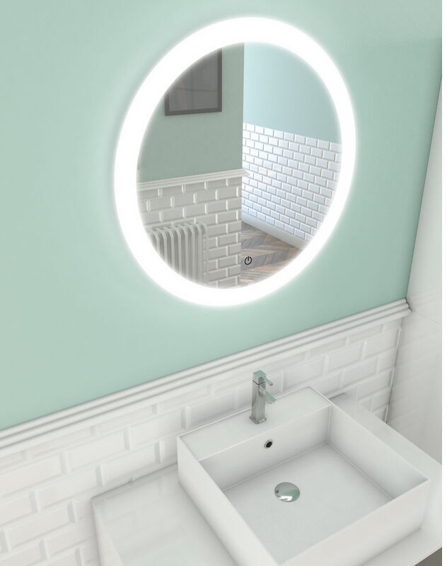 Aurlane - Miroir salle de bain LED auto-éclairant CIRCLE ATMOSPHERE