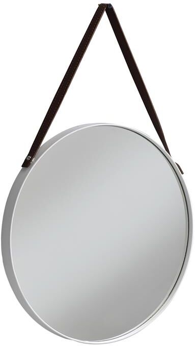 IDIMEX Miroir rond avec anse MIREIA cadre en métal blanc, 45 cm