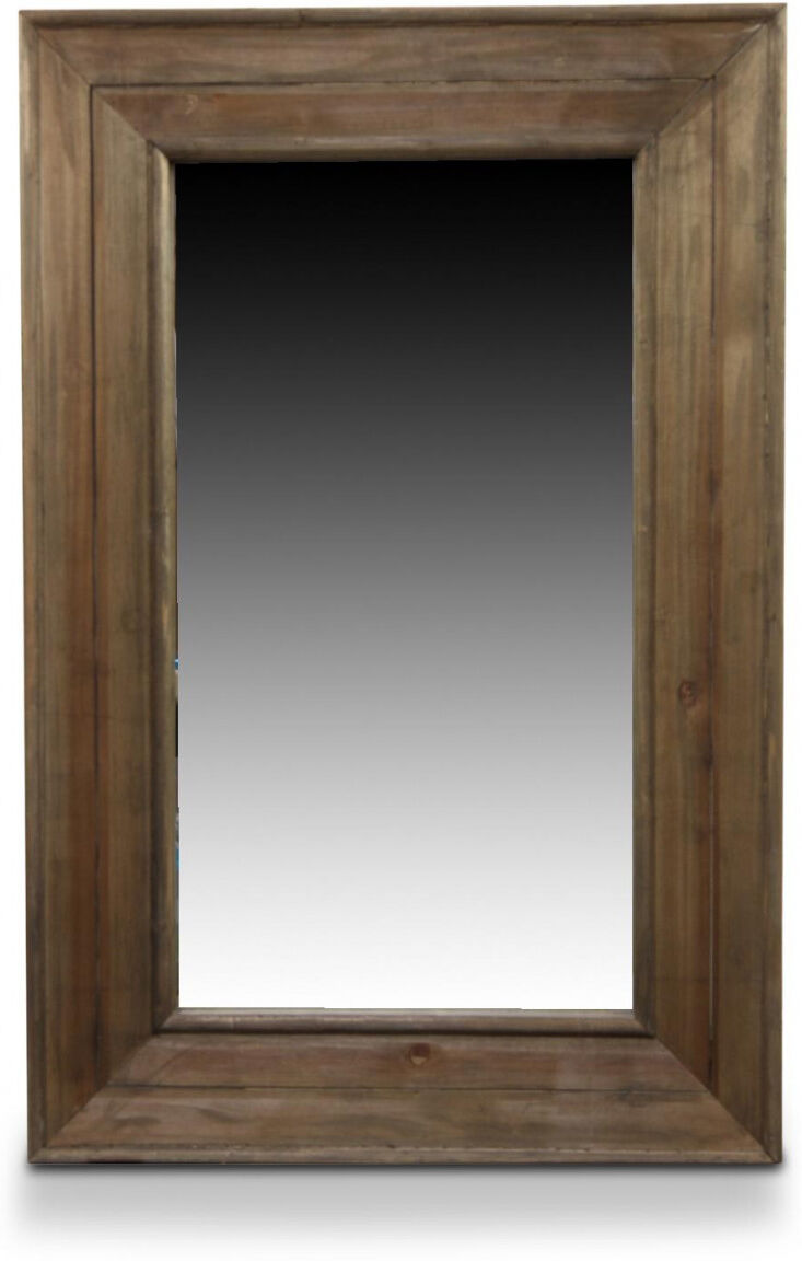 Décoration d'Autrefois Miroir Ancien Rectangulaire Vertical Bois 64.5x5.5x99cm - Marron