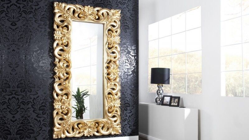 gdegdesign Miroir baroque avec ornement volute or doré - Chester