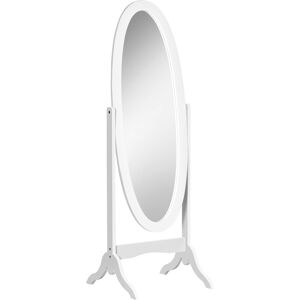 Homcom Specchio da Terra Ovale a Figura Intera con Inclinazione Regolabile, 47.5x45.5x154.5cm, Bianco