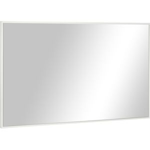 Kleankin Specchio da Bagno Rettangolare in Truciolato e Vetro con Design a Parete, 104x60 cm, Bianco e Argento