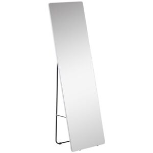 Homcom Specchio da Terra e Parete con Struttura in Alluminio per Camera, Ingresso e Bagno, 45x37x158.5cm