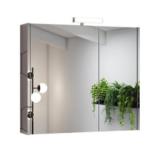 Leroy Merlin Specchio contenitore con illuminazione Akira L 80 x P 15.5 x H 70 cm luce fredda