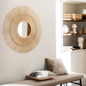 Inspire Specchio con cornice da parete  tondo Bamboo naturale Ø 90 cm