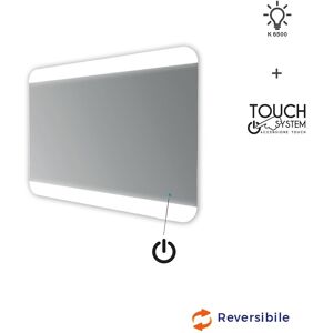 BH Specchio 70X100 LED touch bordi satinati retroilluminato