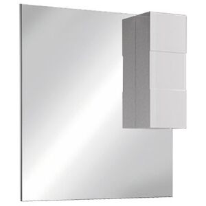 garneroarredamenti Specchiera 100x110cm bagno con led e pensile bianco lucido Obsession