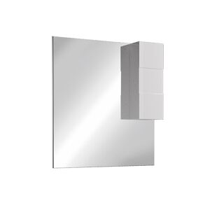 garneroarredamenti Specchiera 100x110cm bagno con led e pensile bianco lucido Obsession