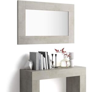 Mobili Fiver Specchiera Rettangolare Evolution, 118 x 73 cm, Grigio Cemento