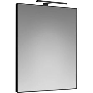 Bluehome SPECCHIO BLACK 60x80cm (LxH) FILO LUCIDO REVERSIBILE TELAIO NERO LAMPADA LED LUCE FREDDA 5 W