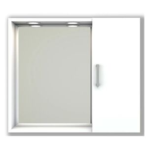 Tecnomat ARMADIETTO SPECCHIO OLGA 1 ANTA DESTRA 67x58x15 cm (LxHxP) LEGNO BIANCO LUCIDO 2 LUCI LED 2W