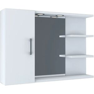 Tecnomat ARMADIETTO SPECCHIO VERA 1 ANTA SINISTRA 83x58x15 cm (LxHxP) LEGNO BIANCO LUCIDO 2 LUCI LED 2W