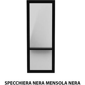 Specchio specchiera per parrucchiere barbiere in legno nera