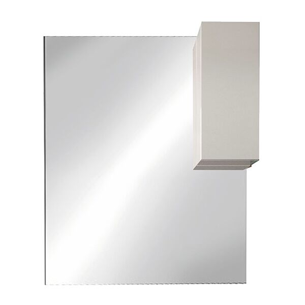 garneroarredamenti specchiera bagno con led e pensile 100x110cm bianco lucido minister