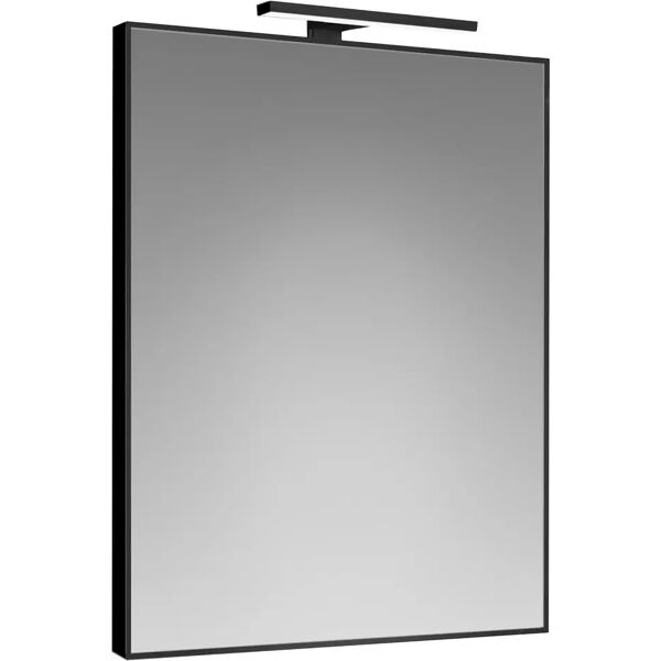 bluehome specchio black 60x80cm (lxh) filo lucido reversibile telaio nero lampada led luce fredda 5 w