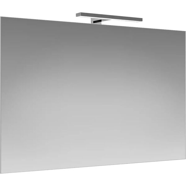 controverso specchio plum 100x70 cm (lxh) filo lucido reversibile lampada led luce neutra 5 w inclusa