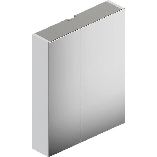 tecnomat armadietto specchio mir 2 ante soft close 60x75x14 cm (lxhxp) cornice color alluminio