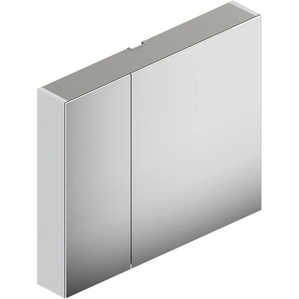 tecnomat armadietto specchio mir 2 ante soft close 90x75x14 cm (lxhxp) cornice color alluminio