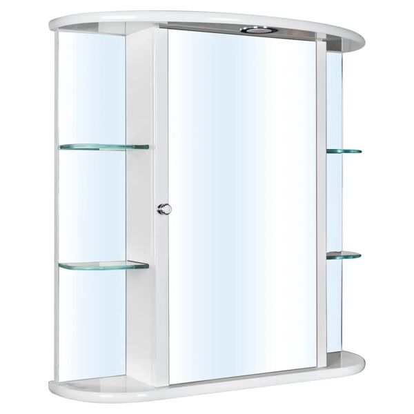 tecnomat armadietto specchio vera 1 anta 71x25x72 cm mdf bianco luce led con mensole