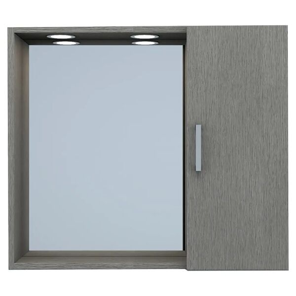 tecnomat armadietto specchio olga 1 anta destra 67x58x15 cm (lxhxp) legno grigio matrix 2 luci led 2w