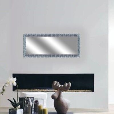 Specchio a parete rettangolare Teresa argento 58x148 cm