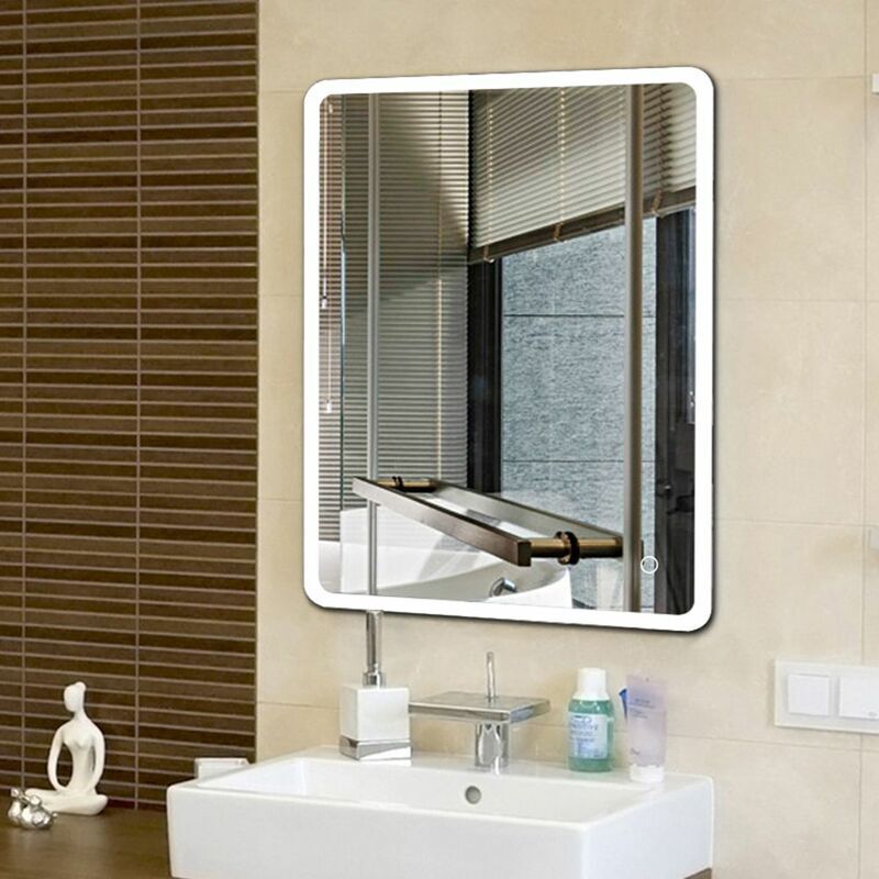 BATHRINS ®Specchio da bagno con angolo rotondo / Con funzione antiappannamento /