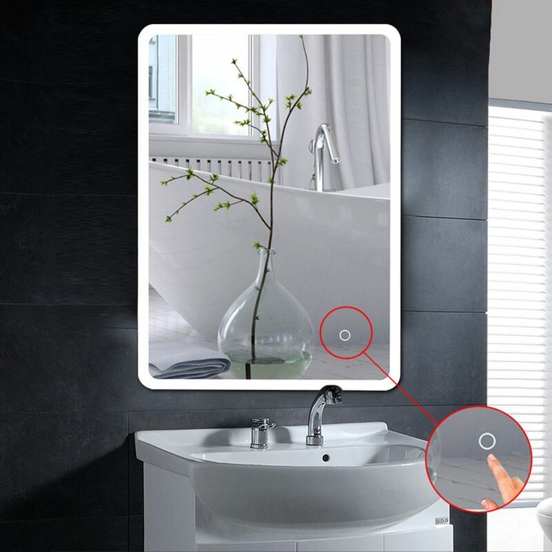 BATHRINS ®Specchio da bagno con angolo tondo/Con funzione