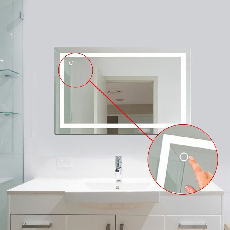 BATHRINS ®Tocca lo specchio del bagno/Controllo LED/Mercurio senza rame