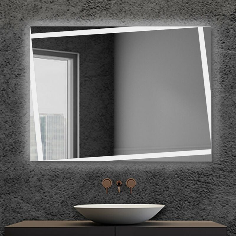 INBAGNO Specchio bagno retroilluminato LED 90x70 cm con fasce reversibile