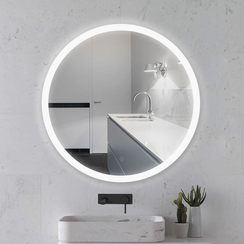 JEOBEST Specchio per il trucco Specchio da parete rotondo + illuminazione a LED