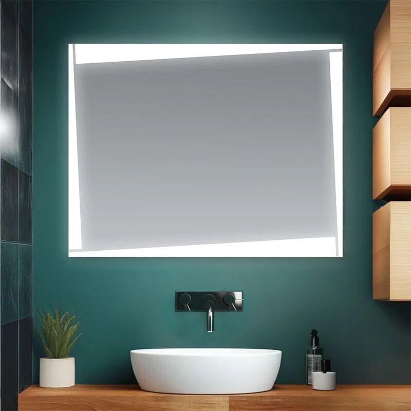 INBAGNO Specchio retrilluminato a led 80x60 cm installazione reversibile