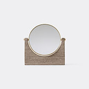 Audo Copenhagen 'pepe' Marble Mirror, Brass And Brown