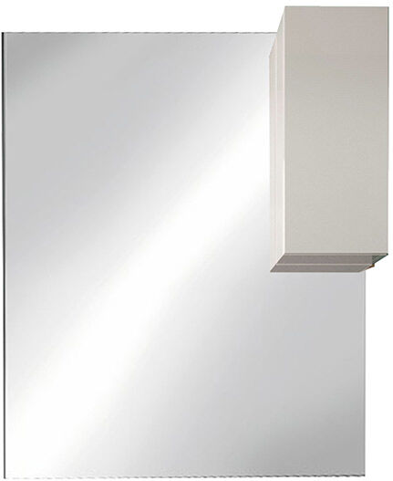 garneroarredamenti Specchiera bagno con led e pensile 100x110cm bianco lucido Minister