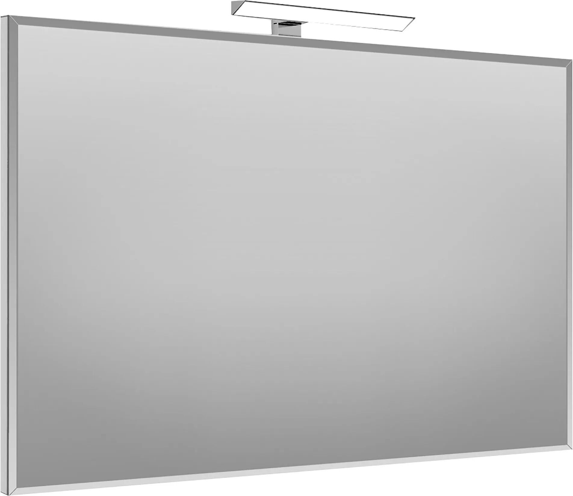 Controverso SPECCHIO PEPPER 100x70cm (LxH) BISELLATO REVERSIBILE CON LAMPADA LED LUCE FREDDA 5 W INCLUSA