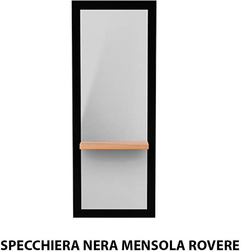 Specchio specchiera per parrucchiere barbiere in legno nera