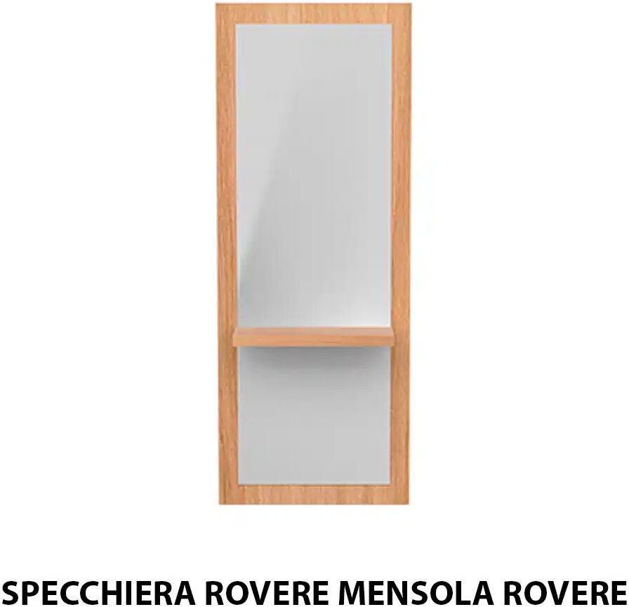 Specchio specchiera per parrucchiere barbiere in legno rovere