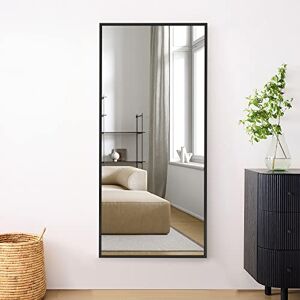  Espejo de baño de 40 x 30 pulgadas, espejo de pared rectangular  con marco de metal negro, espejo de tocador rectangular de esquina  redondeada, espejos grandes para pared, antioxidante, vidrio templado