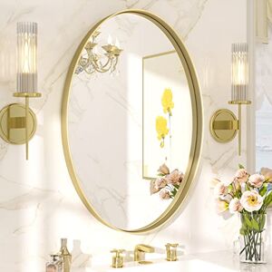 TETOTE Espejo de baño LED de 36 x 24 pulgadas, espejo LED para decoración  de baño, espejo de maquillaje, regulable, antivaho, montado en la pared