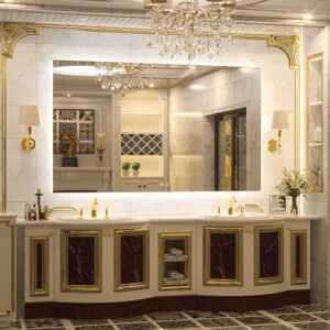 TETOTE Espejo de baño LED de 36 x 24 pulgadas, espejo LED para decoración  de baño, espejo de maquillaje, regulable, antivaho, montado en la pared