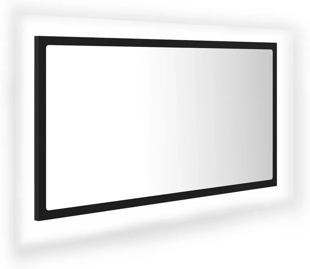 vidaXL Badkamerspiegel LED 80x8,5x37 cm spaanplaat zwart