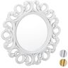 Relaxdays deco wandspiegel rond, voor badkamer, hal, woon- & slaapkamer, met frame, sierspiegel, ∅ 50 cm, in het wit