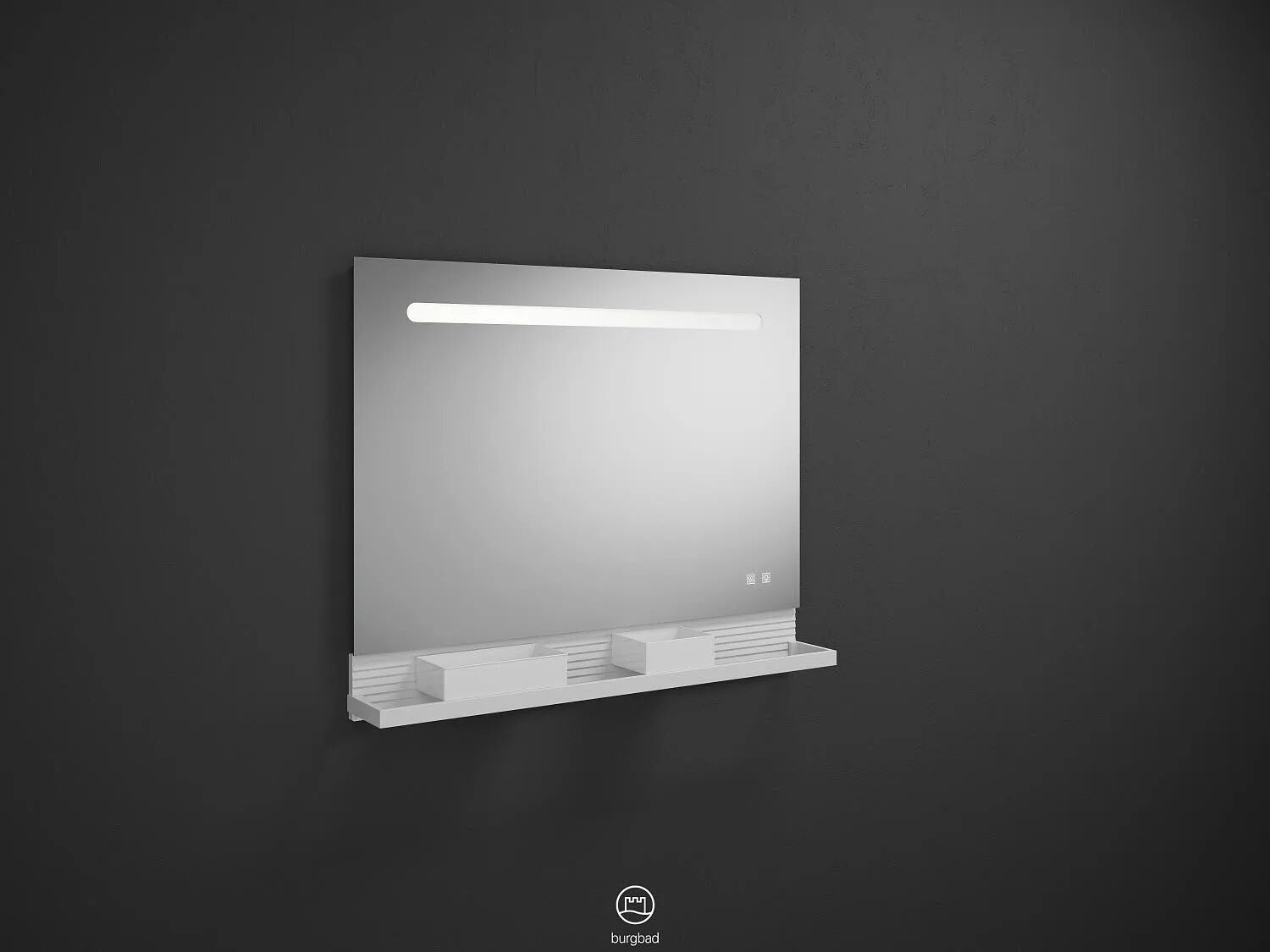 burgbad Fiumo Leuchtspiegel mit horizontaler LED-Beleuchtung 120 x 87,6 cm Fiumo B: 120 T: 16 H: 87,6 cm eiche dekor cashmere SFXU120-F3959