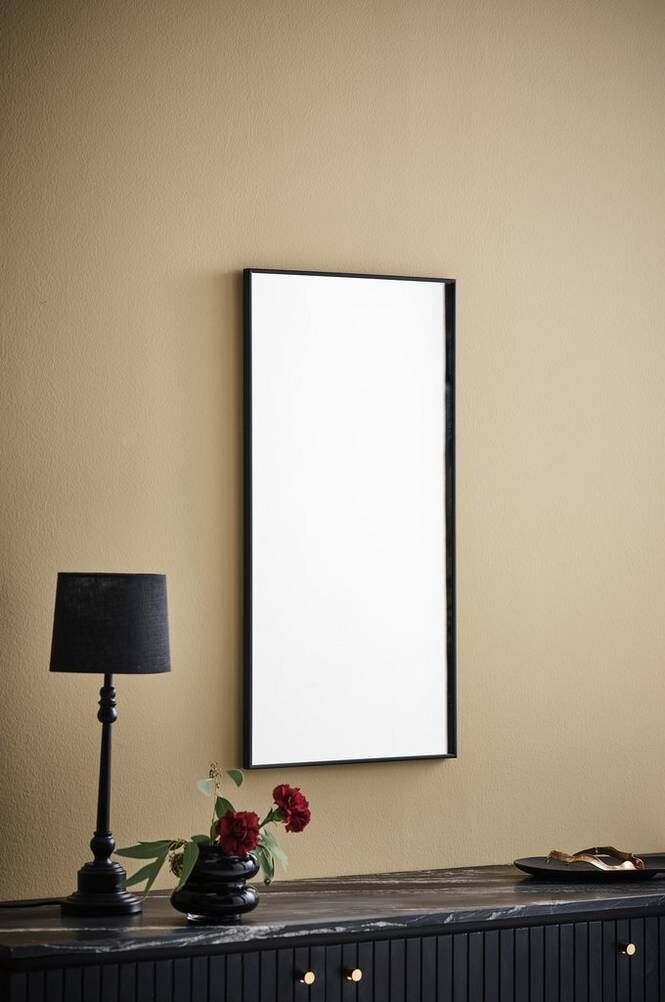 POE speil - 80 cm Black mdf / metall