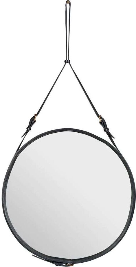 GUBI Adnet Wall Mirror Circular Ø70 Black Leather - GUBI  svart  700 mm