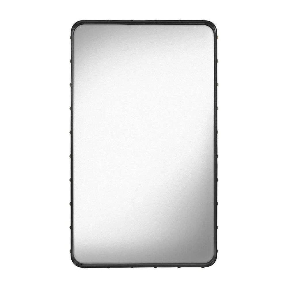 GUBI Adnet Wall Mirror Rectangular 65X115 Black Leather - GUBI  svart  +700 mm