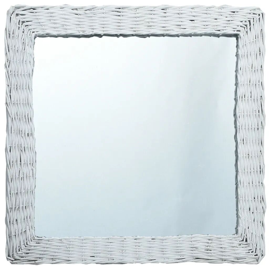 vidaXL Speil hvit 60x60 cm kurvstrå