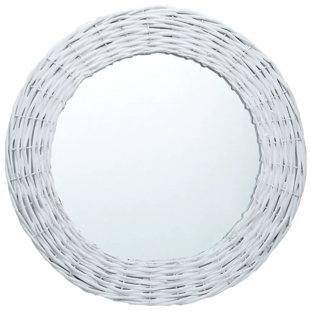 vidaXL Speil hvit 50 cm kurvstrå