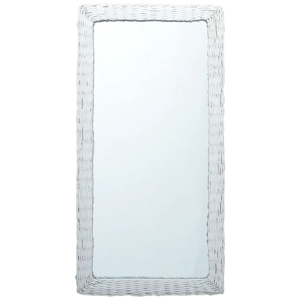 vidaXL Speil hvit 120x60 cm kurvstrå