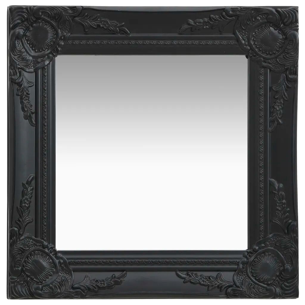 vidaXL Veggspeil barokkstil 40x40 cm svart